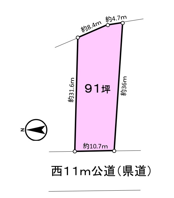売地　東松山市日吉町13-2付近の土地図