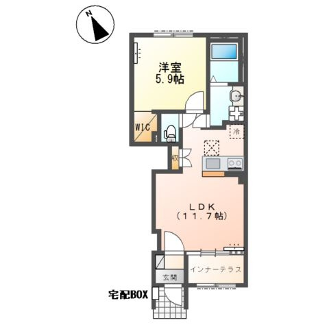ひたちなか市高場１丁目　アパート新築工事の間取り