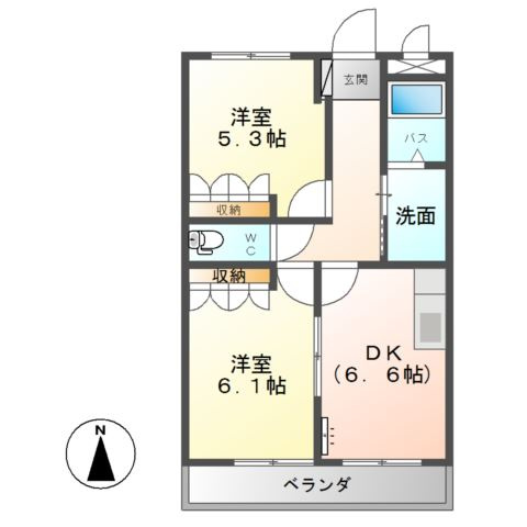 サンプレイスＫの間取り