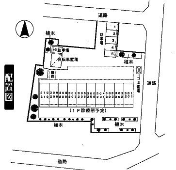 フラワーヒルズの駐車場