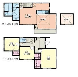 茅ヶ崎市香川1丁目　売地　全６区画の参考プラン|5号地参考プラン