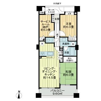 墨田区亀沢４丁目の賃貸マンションの間取り