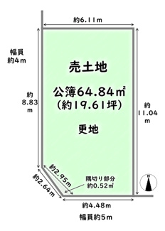 【土地図】 | 右京区嵯峨苅分町　建築条件なし