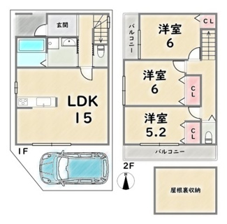 【参考プラン】 | 右京区嵯峨苅分町　建築条件なし | 建築条件つきの場合：土地価格1580万円《2階建て参考プラン》建物価格：1900万円　延床面積：77.76平米　省エネ申請負担金：11万円別途　確認申請、水道負担金、外構費込