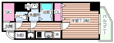 【間取り】 | ララプレイス阿波座駅前フェリオ