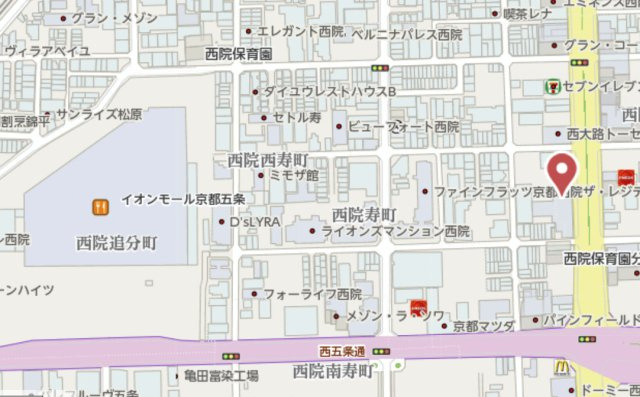 プレミスト京都西院　4階の地図