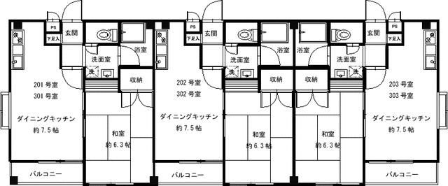 千葉市中央区旭町の賃貸マンションの区画図