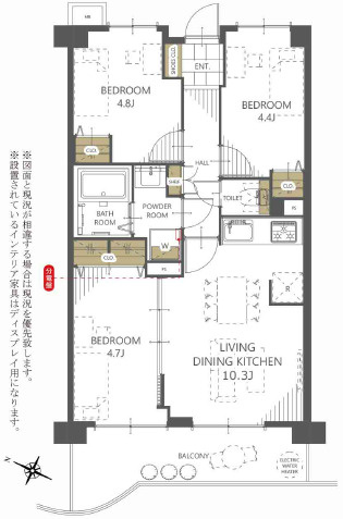 ライオンズマンション川越南古谷第3 中古マンションの間取り