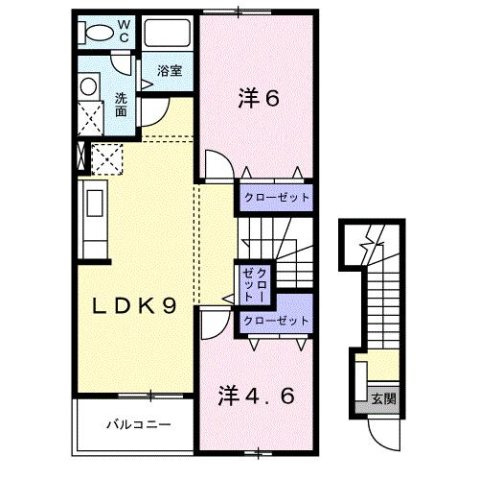 アンソレイエ　（小瀬町）の間取り