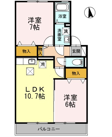 【間取り】 | ラマージュⅠ | 使いやすい2LDKの間取りです！