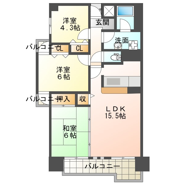 パレ清水ヶ丘の間取り