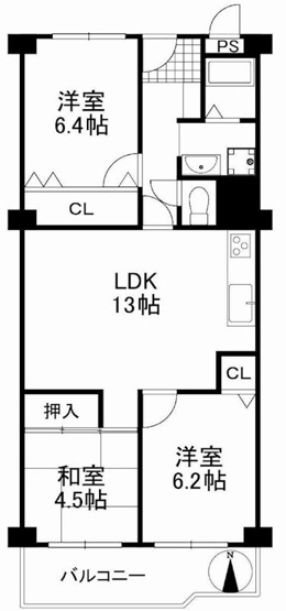 【間取り】 | ☆春日丘グリーンハイツB棟
