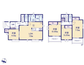 【間取り】 | 国立市谷保7丁目　全１７棟　E号棟　仲介手数料無料 | ４LDK
