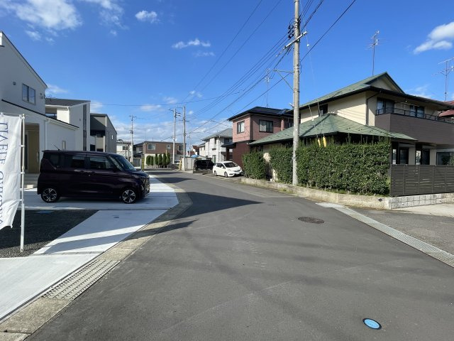 新築戸建・新築建売　郡山市大槻上柵　大槻小・大槻中の前面道路含む現地写真