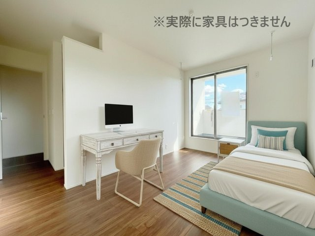 新築戸建・新築建売　郡山市大槻上柵　大槻小・大槻中の洋室|画像はバーチャルホームステージングの加工による演出で、実際の家具は付きません。
