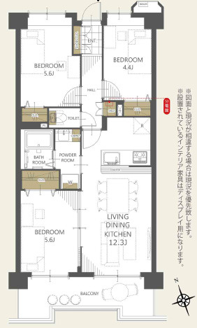 ユアコート所沢壱番館　中古マンションの間取り|令和8年7月21日撮影。
