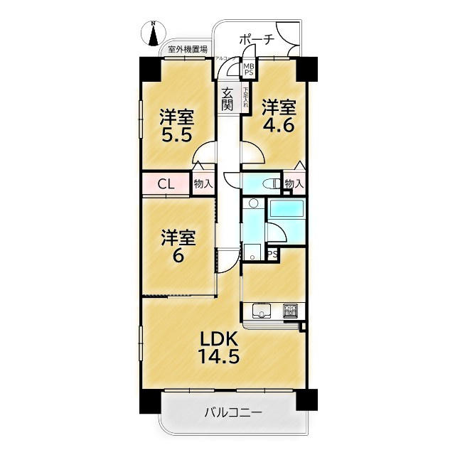 ライオンズマンション北山通の間取り