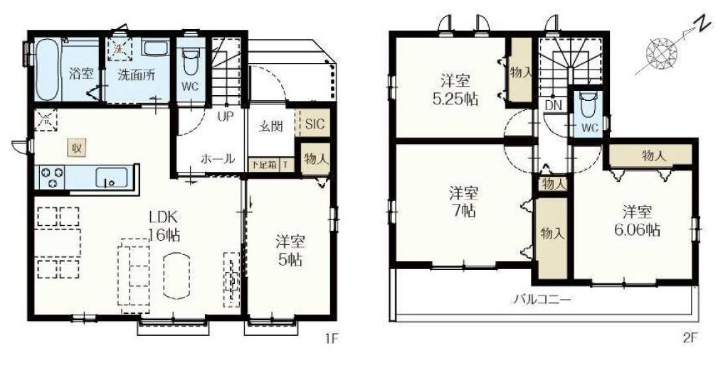 八潮市大字二丁目　新築戸建　全7棟　E号棟の間取り|4LDK+SIC！収納充実な邸宅です