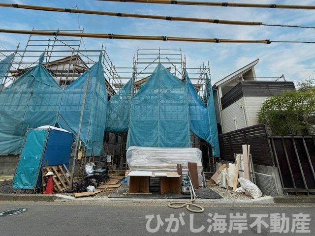 茅ヶ崎市高田４丁目　新築戸建　全２棟の外観|6月5日撮影　建築中　現地外観