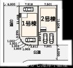 茅ヶ崎市高田４丁目　新築戸建　全２棟の区画図|対象2号棟