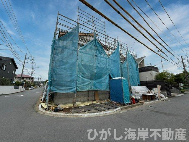 茅ヶ崎市高田４丁目　新築戸建　全２棟の外観|6月5日撮影　建築中　現地外観
