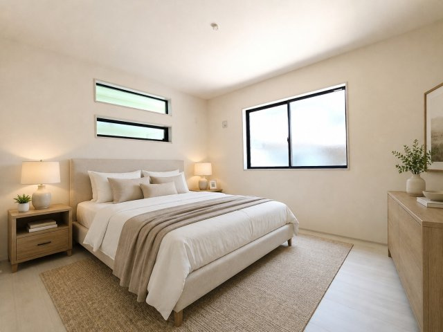 三郷市　彦江丁目　新築戸建　全1棟の洋室|落ち着いた色合いのフローリングです　※家具をCGで加工しており、家具付き販売ではございません。