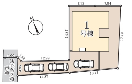 三郷市　彦江丁目　新築戸建　全1棟の区画図|区画図です