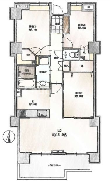 コスモシティ北千住の間取り|9階部分・南向きにつきまして日当たり・通風・眺望良好