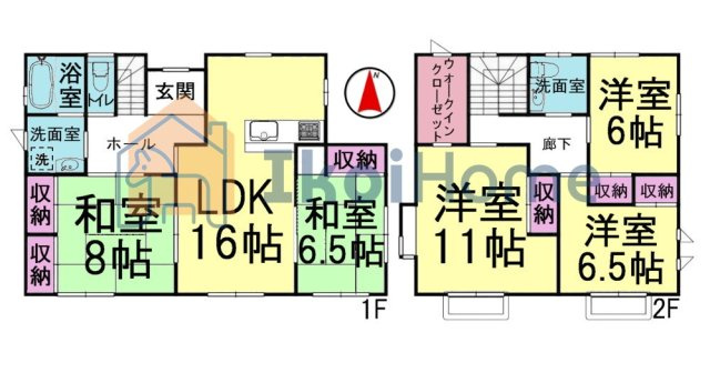 神戸市西区月が丘3丁目　中古戸建の間取り|●年中無休：当日予約可●1階LDK16帖の横には広い和室8帖のお部屋がございます！
