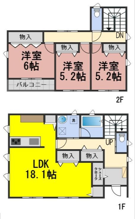 ６７０７３　岐阜市大洞緑山未使用住宅の間取り