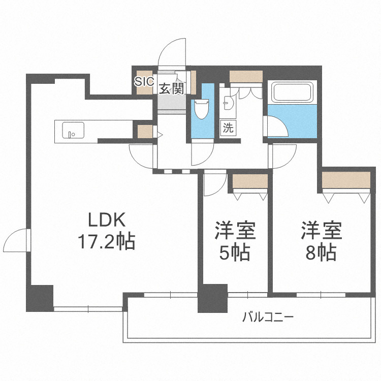 クロスレジデンス大阪新町の間取り