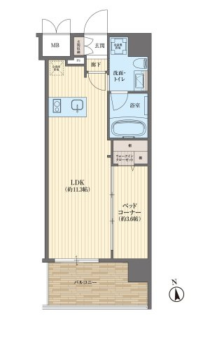 ピアッツァレント八木駅前の間取り|1LDK