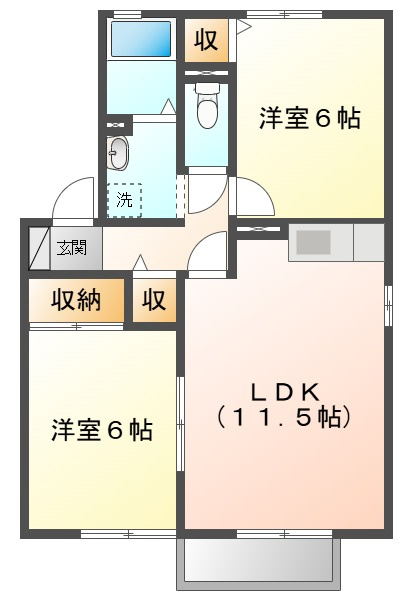 シャトレアン津高　Ｃの間取り