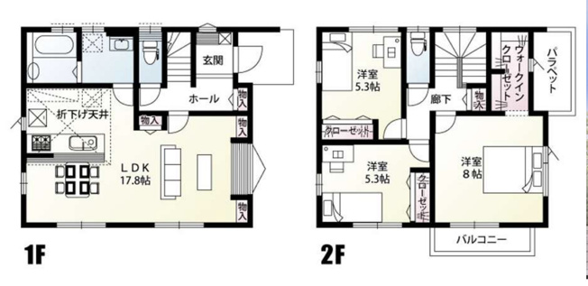 【間取り】 | 北本市本宿4丁目　新築戸建　全8棟　8号棟