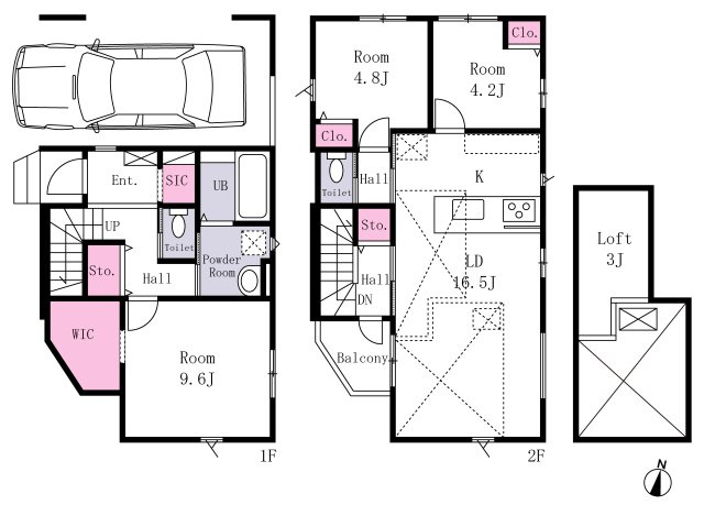 足立区伊興4丁目新築戸建て【全1棟】の間取り