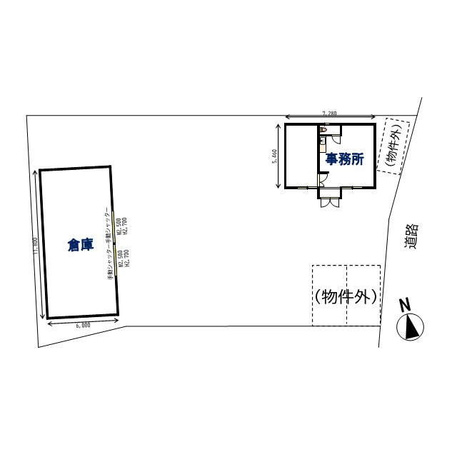 東二見倉庫付事務所の間取り