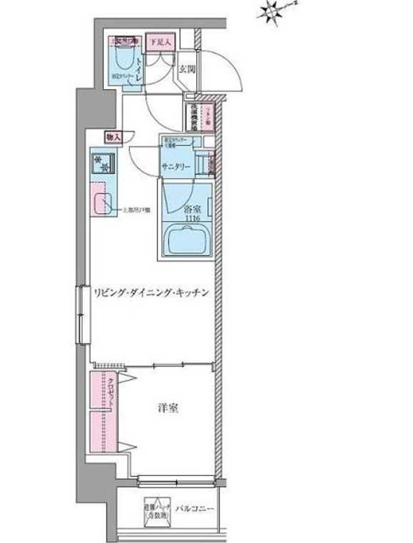 クレヴィアリグゼ世田谷松陰神社前　駅近　築浅　礼金0の間取り