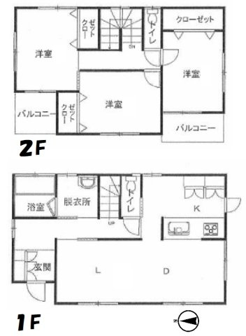 八街市朝日　中古戸建の間取り|令和5年3月築敷地約66坪オール電化 太陽光発電パネル駐車4台分スペーススーパーカスミ徒歩約16分 
