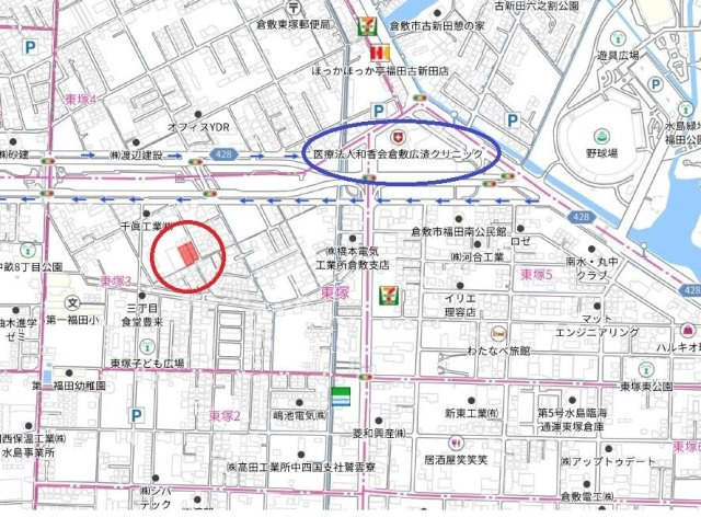 倉敷市東塚　1区画の地図