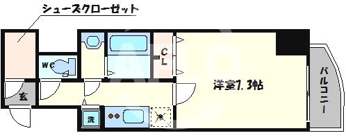 ララプレイス阿波座駅前フェリオの間取り|ララプレイス阿波座駅前フェリオ　間取り