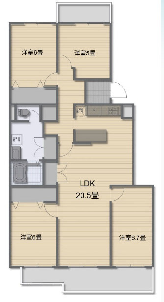 西所沢椿峰ニュータウン７１街区１号棟の間取り
