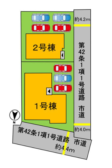 【区画図】 | よかタウン倉敷市船穂町船穂1期 (全2棟)