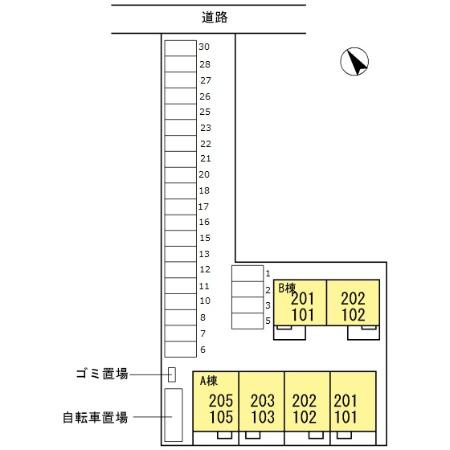 D-roomオーク　A棟の区画図