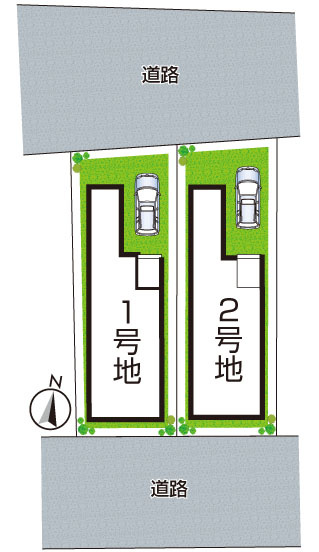 ★京都市山科区西野山中鳥井町　第1期　新築一戸建ての区画図|全2区画