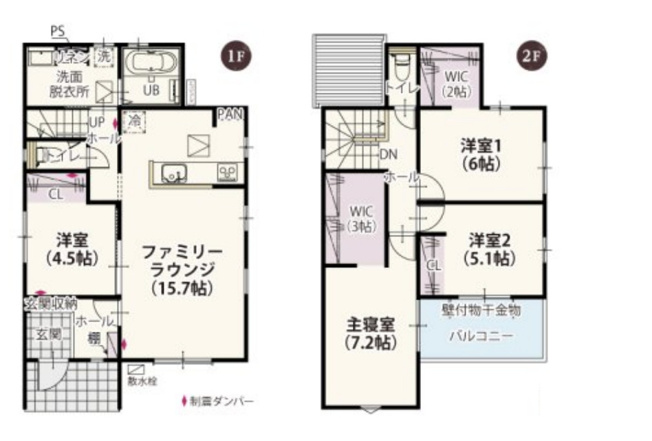 【間取り】 | 加須市久下第7期　ワイウッドコート　新築戸建　全10棟　6号棟