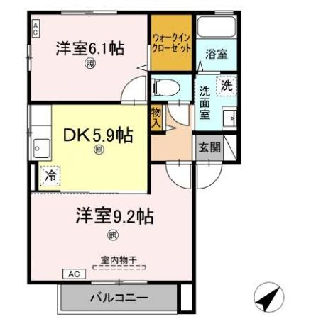 ウィング　ヴュー　B棟の間取り