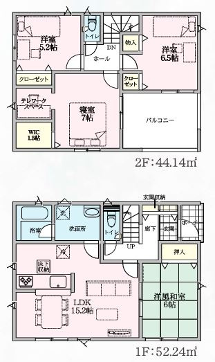 行田市藤原町第２　の間取り|１号棟間取り図