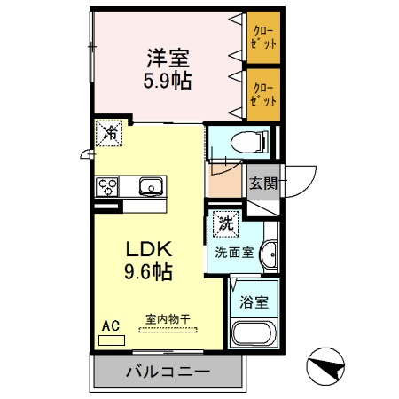 セジュール下山手通の間取り