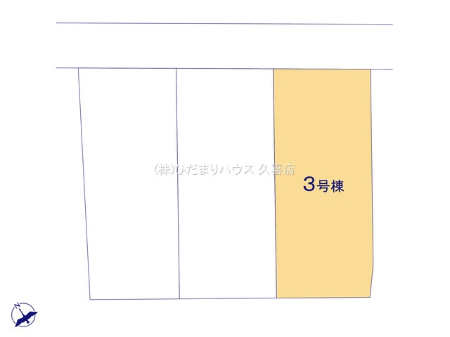 古河市上辺見　新築一戸建て　03　全3区画の区画図|全3棟