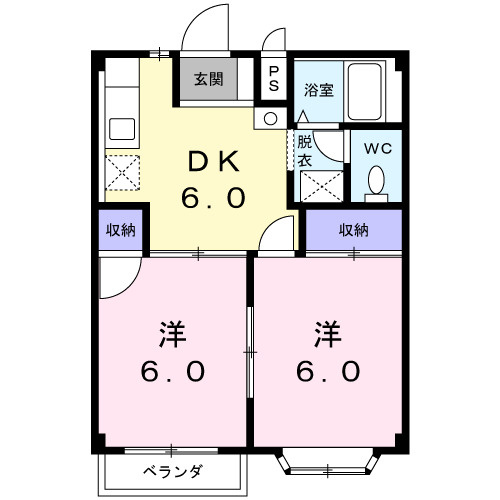 コーポ梨花の間取り|間取図